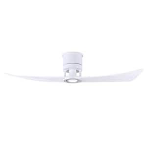 Lindsay 52 in. Integrated LED Matte White Ceiling Fan with Light Kit