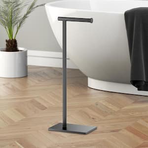 Latitude II Square Free Standing Toilet Paper Holder in Matte Black