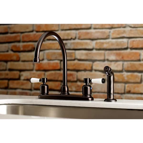 Paris 2-Handle Standard Kitchen Faucet with Side Sprayer in Oil Rubbed Bronze