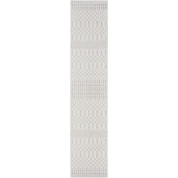 Nourison Astra Machine Washable Ivory 2 ft. x 8 ft. Moroccan Transitional Runner Area Rug