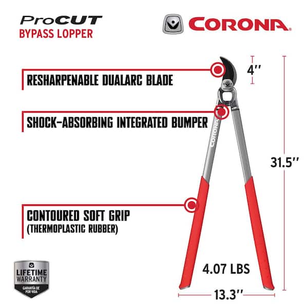 ProCUT 4 in. Forged Steel Blade with Comfortable Contoured Grips Bypass Lopper