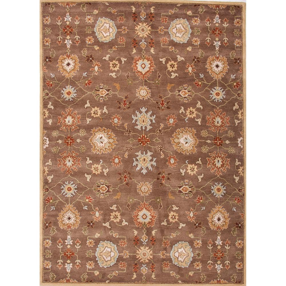Savari Hand-Tufted Brown/Multicolor 3 ft. 6 in. x 5 ft. 6 in. Floral Area R