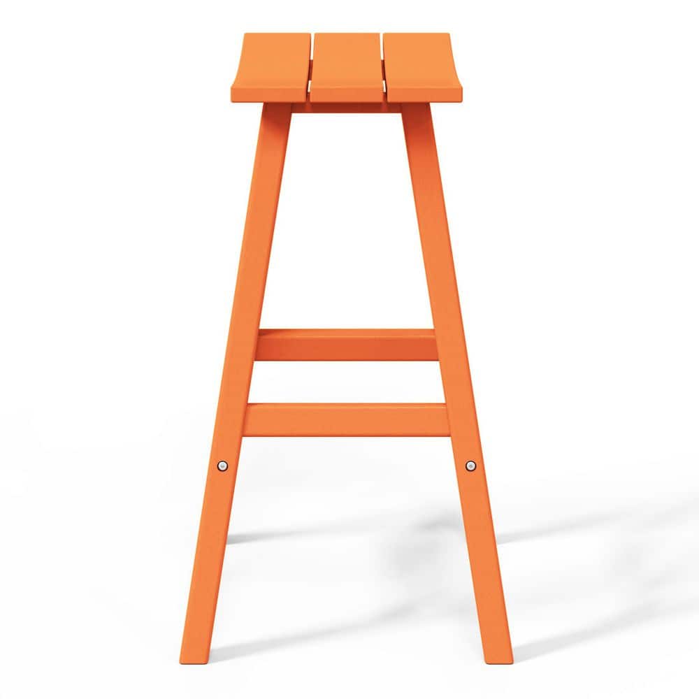 Laguna All-Weather HDPE Poly 29" Orange Outdoor Patio Bar Stool