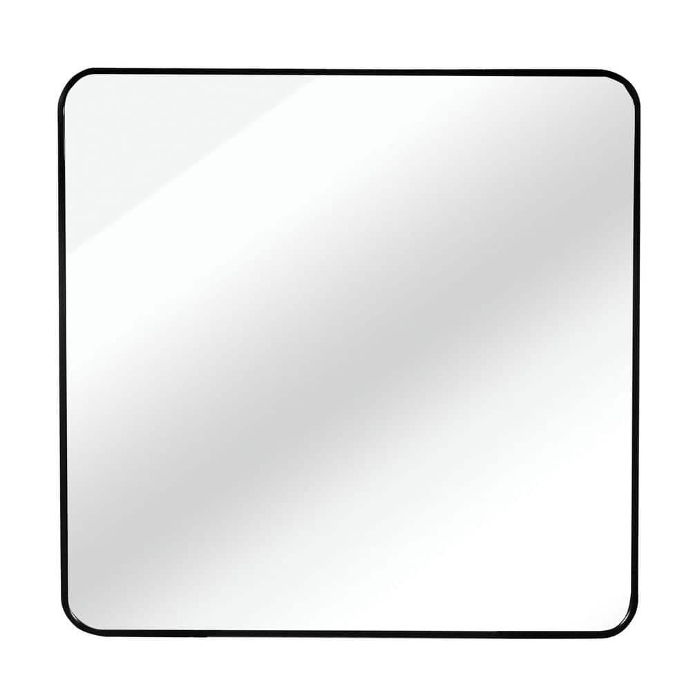 36 in. W x 36 in. H Square Framed Wall Mounted Bathroom Vanity Mirror in Matte Black price history on PriceWatchPro