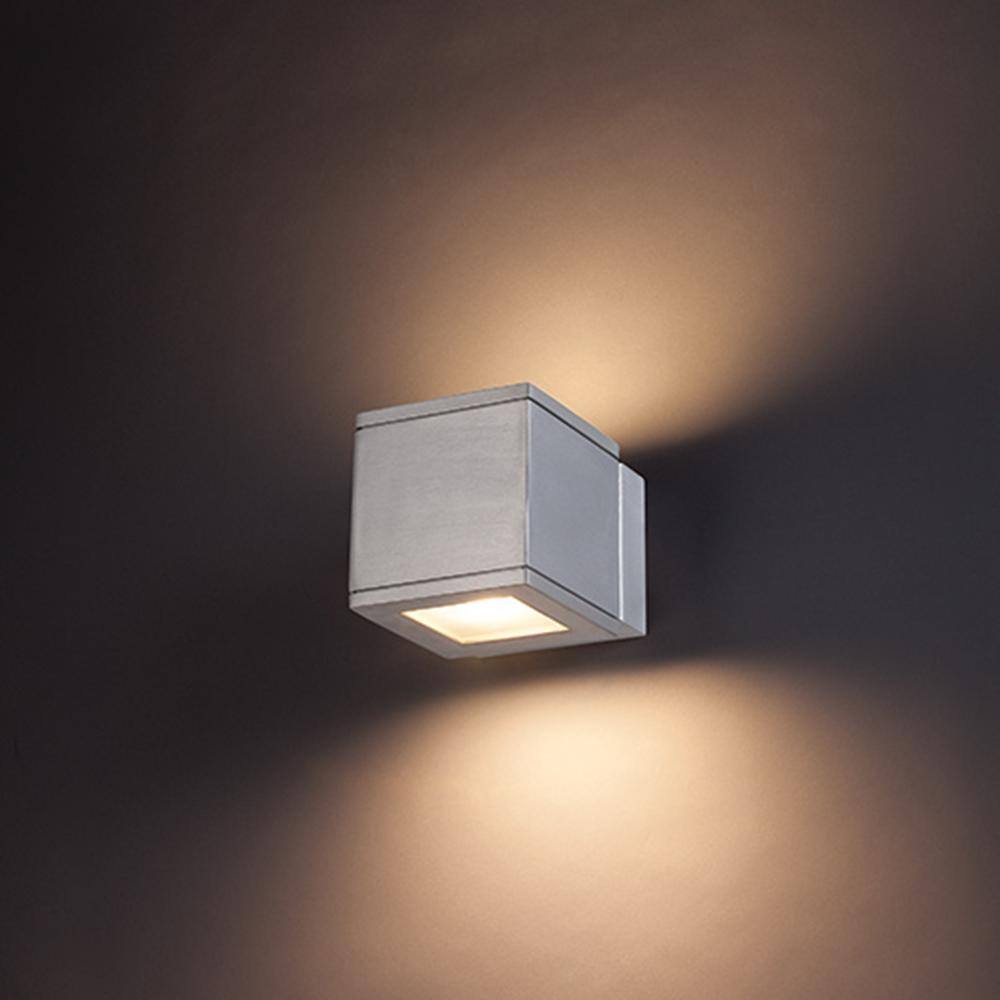 Sleek Silver Rubix 5'' LED Outdoor Wall Light - Energy Efficient