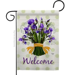 13 in. x 18.5 in. Iris Bouquet Garden Flag Double-Sided Spring Decorative Vertical Flags