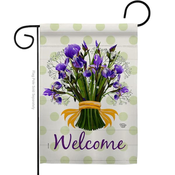 Ornament Collection 13 in. x 18.5 in. Iris Bouquet Garden Flag Double-Sided Spring Decorative Vertical Flags