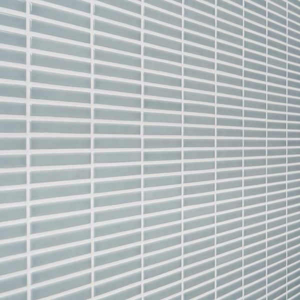 Ivy Hill Tile Motif Stacked Sky Blue 11.19 in. x 11.9 in. Glossy