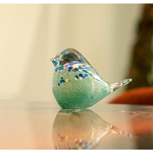 4.4 in. H x 6.8 in. W Handmade Blown Glass Bird Figurines