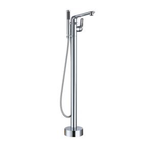 Single-Handle Freestanding Tub Faucet Bathtub Filler Faucet with Hand Shower in Chrome