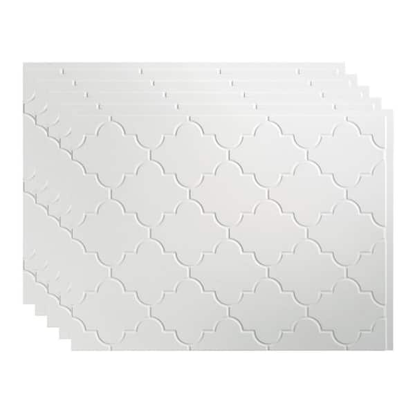 Fasade 18.25 in. x 24.25 in. Monaco Vinyl Backsplash Panel in Matte White (5 -Pack) PB6801 - The Home Depot