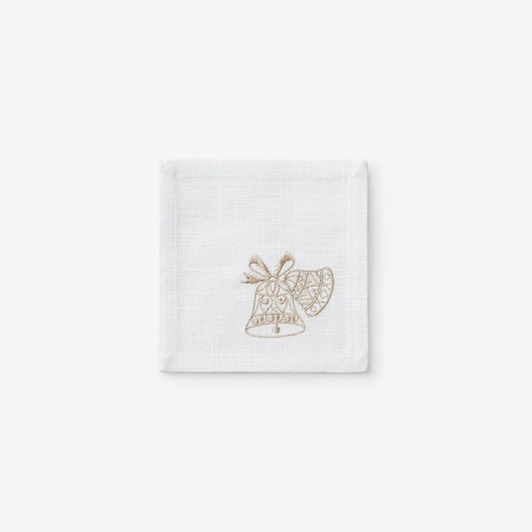 Company Cotton Metallic Bells 6 in. W x 6 in. H Metallic Gold Cotton Napkins Set of 4