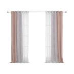 Dusty Pink Solid Grommet Blackout Curtain with Rose Sheers- 52 in. W x 84 in. L (Set of 4)