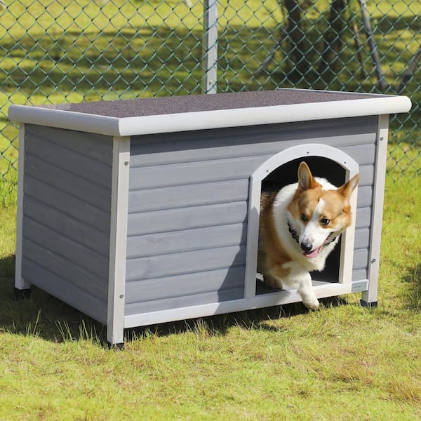 Unbranded Grey Wooden Dog Houses Weatherproof for Medium Dog