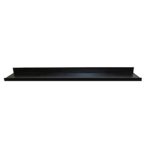 72 in. W x 4.5 in. D x 3.5 in. H Black MDF Large Picture Ledge Floating Wall Shelf