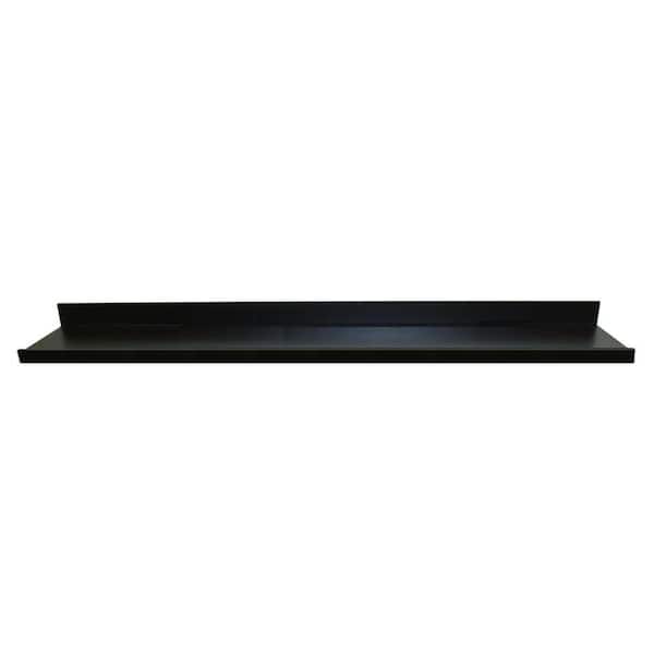 inPlace 72 in. W x 4.5 in. D x 3.5 in. H Black MDF Large Picture Ledge Floating Wall Shelf