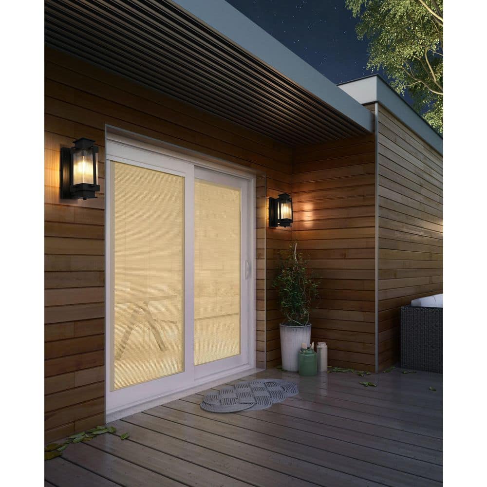 14 in. Black Outdoor Hardwired Wall Sconce with No Bulbs Included price history on PriceWatchPro