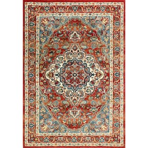 Buckingham Rust 4 ft. x 6 ft. (3'8" x 5'6") Floral Traditional Accent Rug