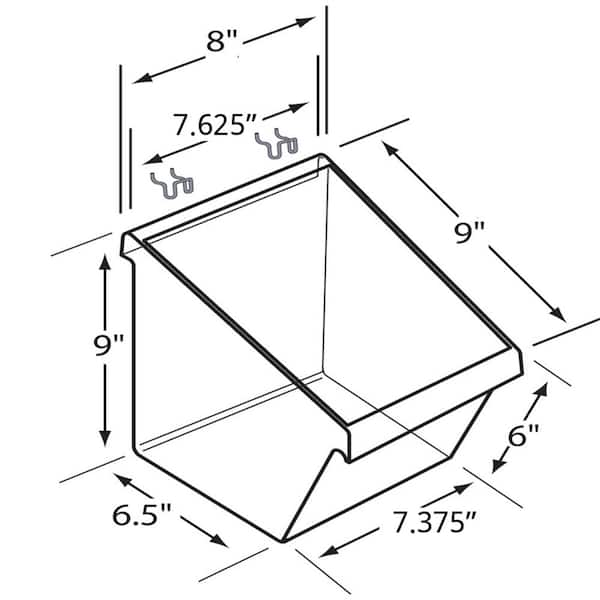 Azar Displays 5 x 6 x 7 4pk Small Display Bucket with C - Channel