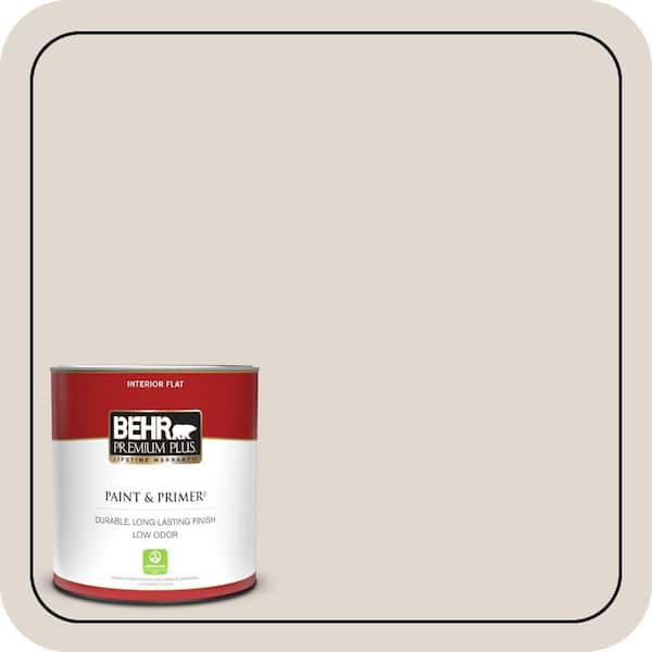 BEHR PREMIUM PLUS 1 qt. #PPL-78 Taupe Mist Flat Low Odor Interior Paint & Primer