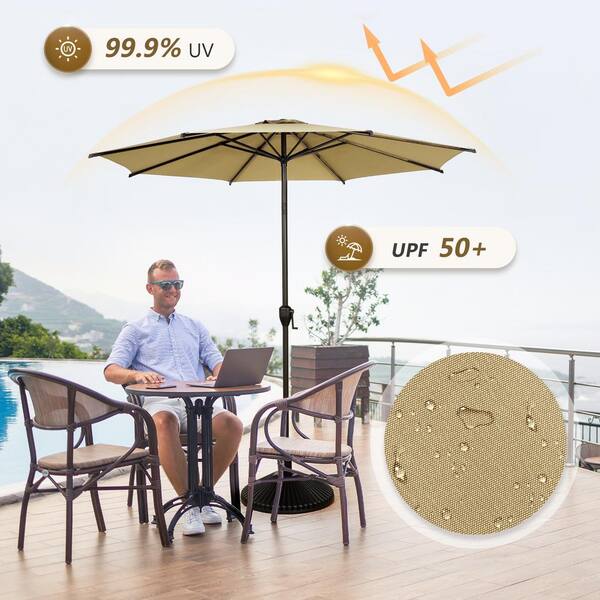Abba Patio Lyon Replacement Umbrella Canopy Only – Fits 7.5ft Or 9ft Patio Umbrella Frames, UV Resistant & Waterproof Polyester