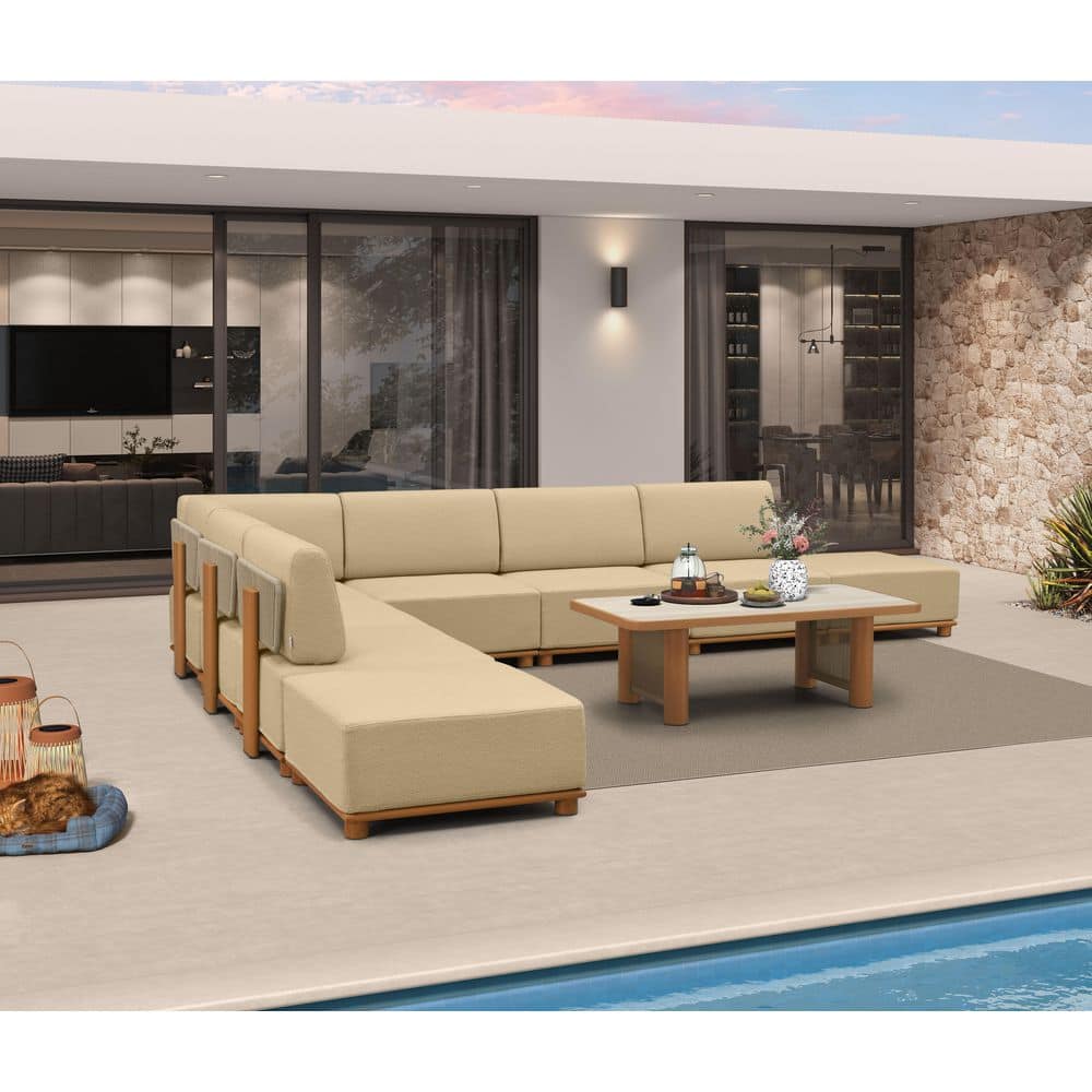 9 Pieces Patio Conversation Set with Table and Ottoman Outdoor Couch Sectional Set with Cushions L-Shaped price history on PriceWatchPro