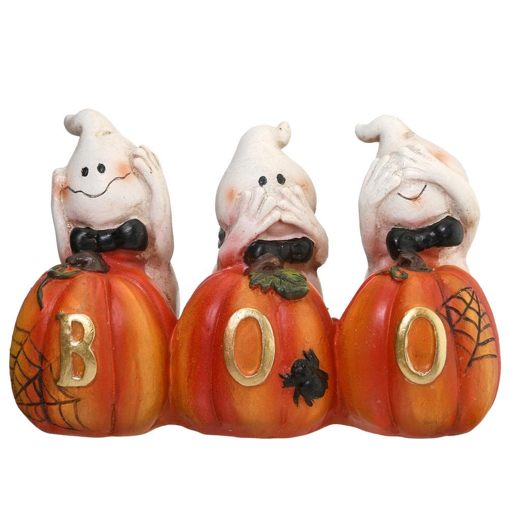 National Tree Company 6 in. BOO Pumpkins with Ghosts RAH-ZHS11923-1 ...