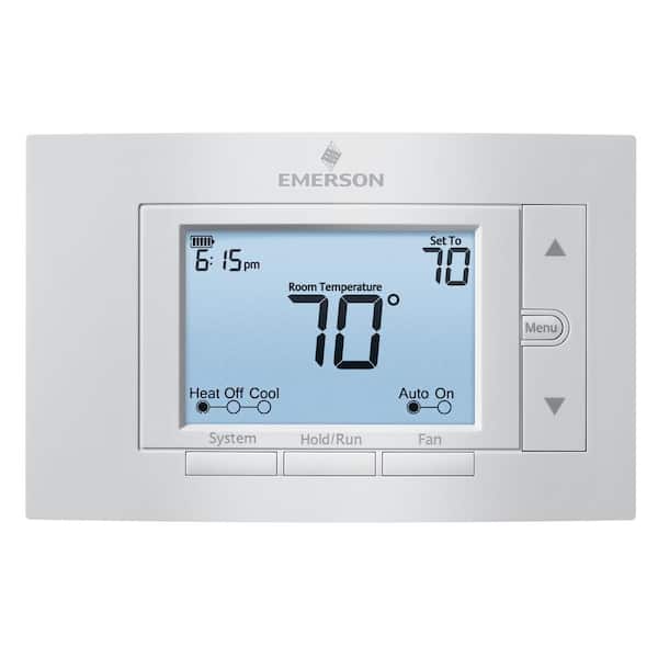 EMERSON??? 80 SERIES??? UNIVERSAL PROGRAMMABLE THERMOSTAT, 5 IN. DISPLAY, 2 HEAT / 2 COOL