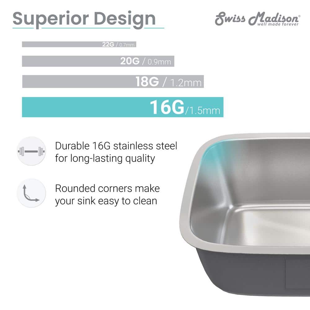 Toulouse 23.62 x 21 Stainless Steel Drop-in Kitchen Sink