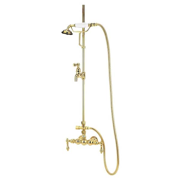 Elizabethan Classics TW27 3-Handle Claw Foot Tub Faucet with Handshower in Oil Rubbed Bronze