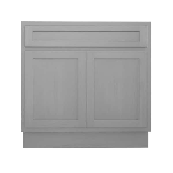 Vanity Art 33 in. W x 21 in. D x 32.5 in. H 2-Doors Bath Vanity Cabinet without Top in Silver
