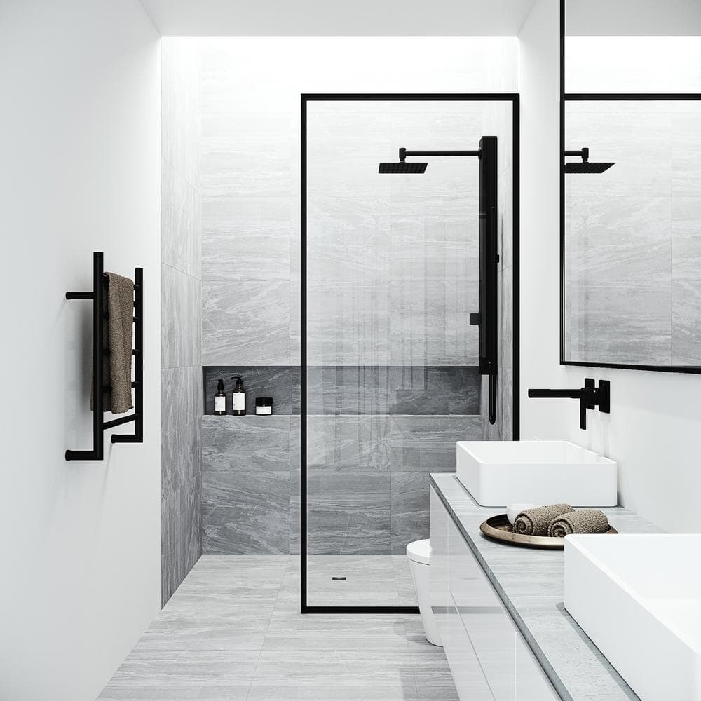 Orchid 39" Matte Black Aluminum Shower Panel System with Hand Wand