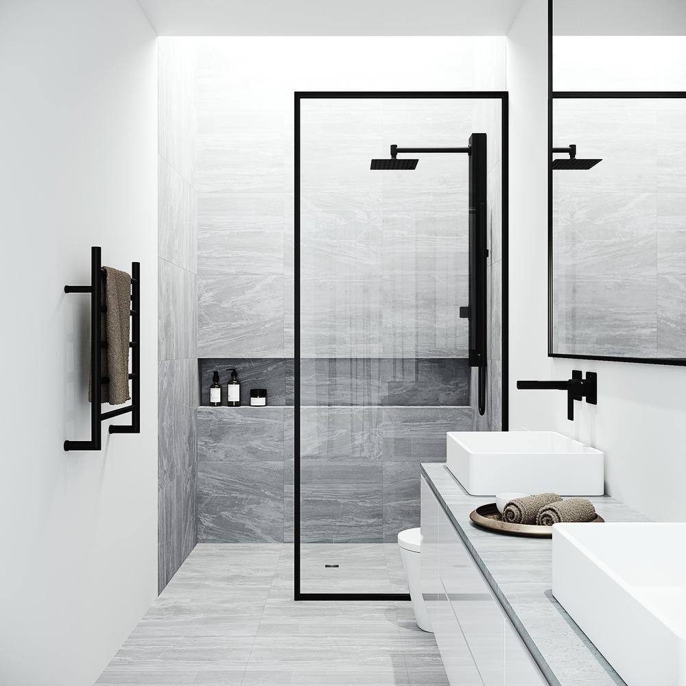 Orchid 39" Matte Black Aluminum Shower Panel System with Hand Wand