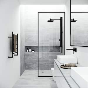 Orchid 39 in. H x 4 in. W 2-Jet Shower Panel System with Adjustable Square Head and Hand Shower Wand in Matte Black