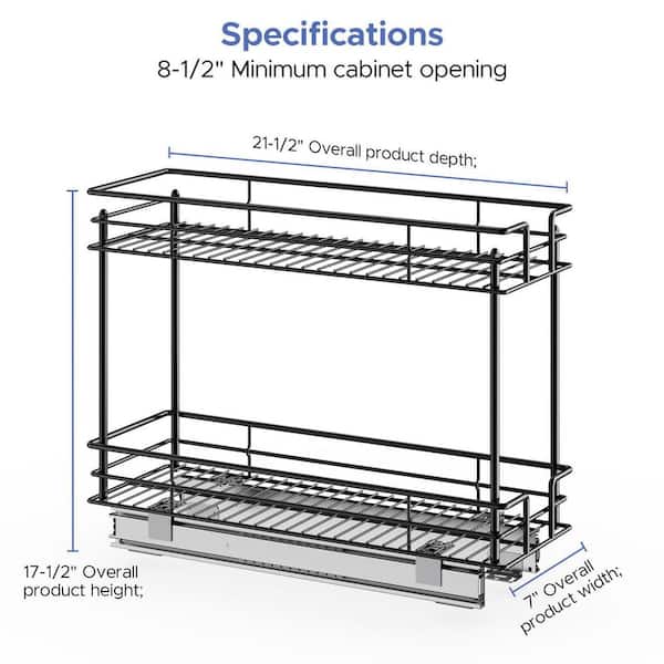 Homlux Pull-out 2 Tier Home Organizer, Slide Out Single : Target