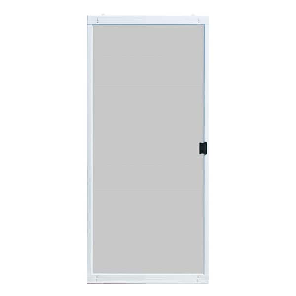 Unique Home Designs 36 in. x 80 in. Adjustable Fit White Metal Sliding Patio Screen Door