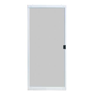 36 in. x 80 in. Adjustable Fit White Steel Sliding Patio Screen Door