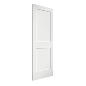 30 in. x 80 in. x 1-3/4 in. 2-Panel Shaker Solid Core White Primed Pine Wood Interior Door Slab
