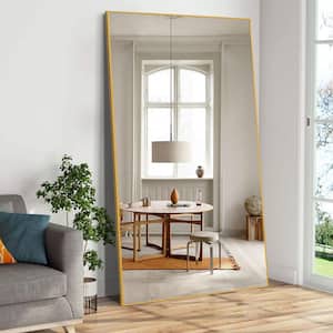 32 in. W x 70.8 in. H Oversized Gold Metal Modern Classic Full Length Standing Mirror Framed Rectangle Mirror