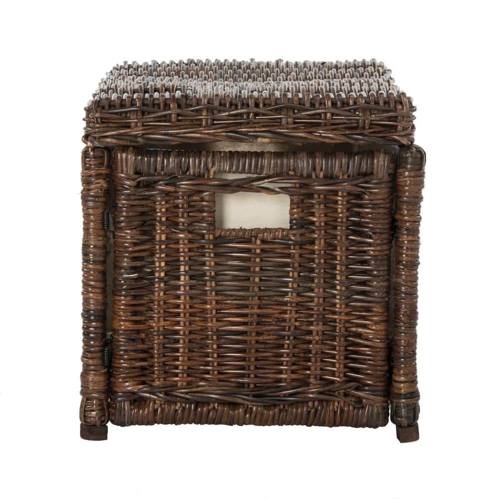 Elijah 30" Chestnut Brown Wicker Storage Trunk with Removable Lid