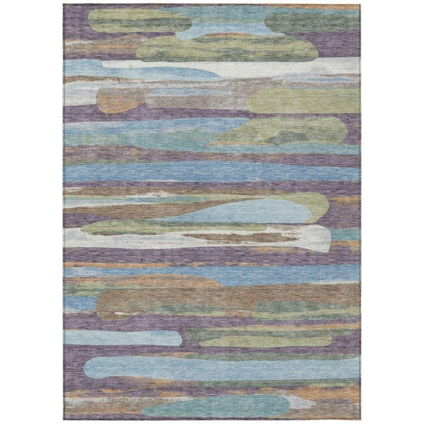 Chantille Machine Washable Indoor/Outdoor Abstract ACN2542 Purple 3 ft. x 5 ft. Area Rug