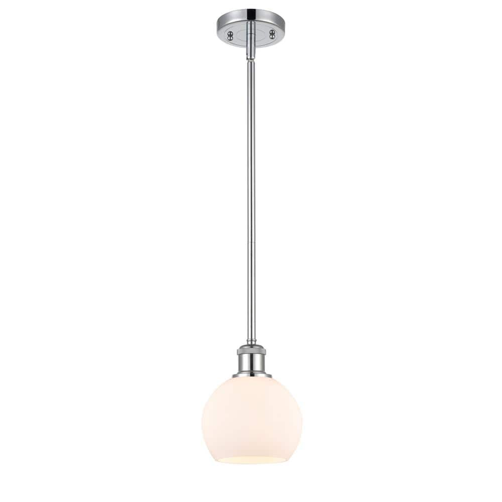 Athens 60-Watt 1 Light Polished Chrome Shaded Mini Pendant Light with Frosted glass Frosted Glass Shade -  Innovations, 516-1S-PC-G121-