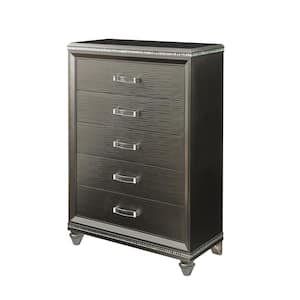 Sadie 5-Drawer Dark Champagne Chest of Drawer 54 in. x 38 in. x 18 in.