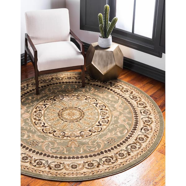 Versailles Napoleon Light Green 8' 0 x 8' 0 Round Rug