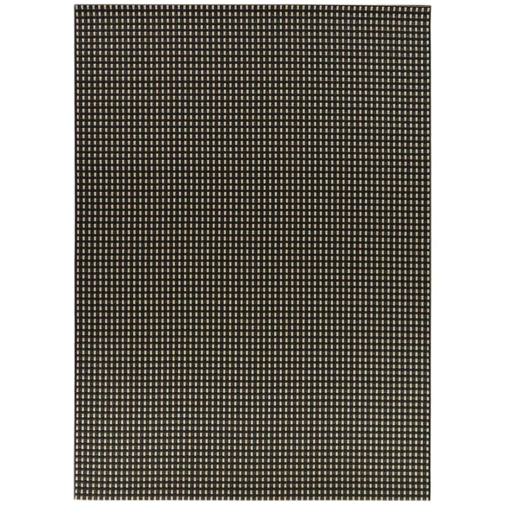 BALTA Caro Black/Beige 5 ft. 3 in. x 7 ft. Stripe Indoor/Outdoor Area ...