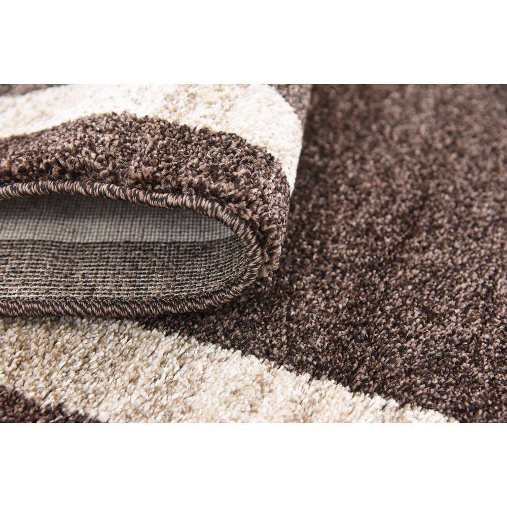 Tufted Brown/Ivory Synthetic Rectangular Easy-Care Rug