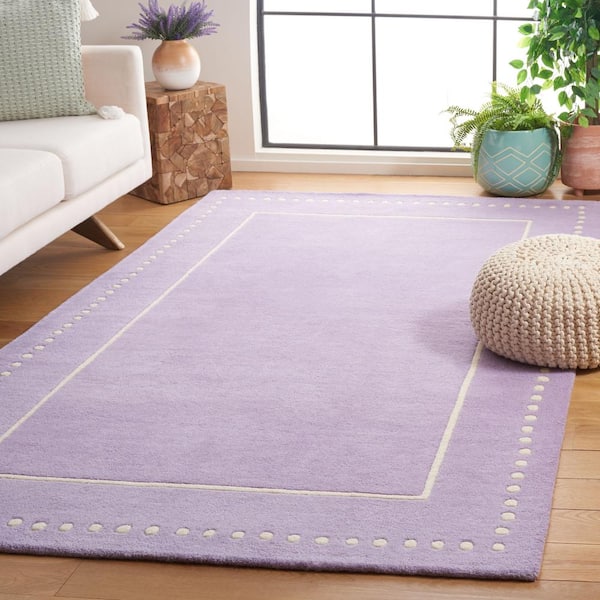 Bella Lavender/Ivory 6 ft. x 9 ft. Border Area Rug