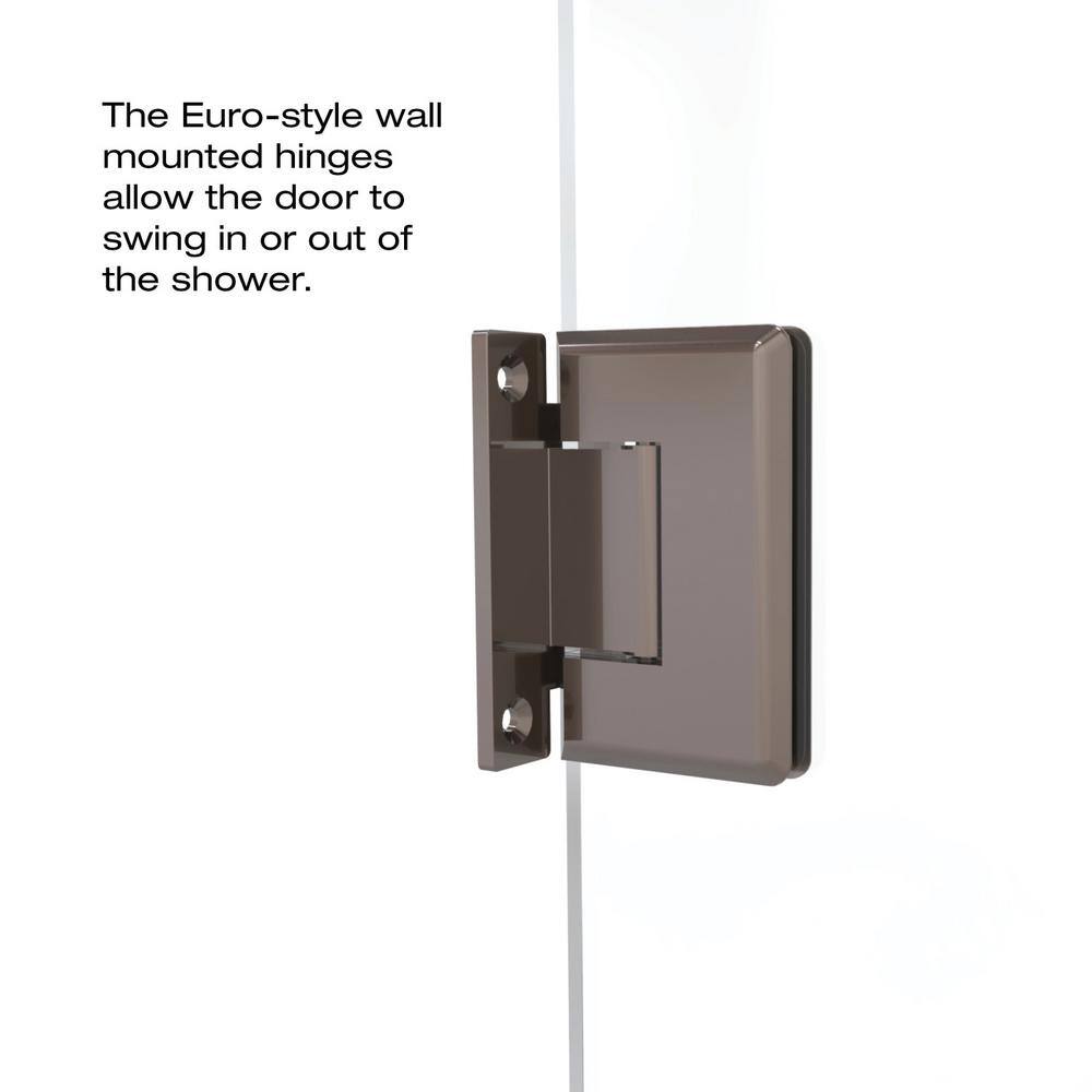Celesta 58" x 72" Frameless Hinged Shower Door in Oil Rubbed Bronze