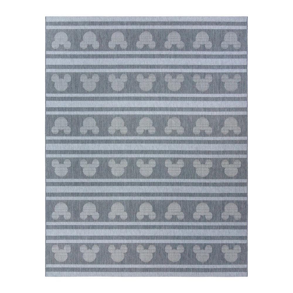 Mickey Mouse Steel/Ash 9 ft. x 13 ft. Striped Indoor/Outdoor Area Rug -  Disney, 46230