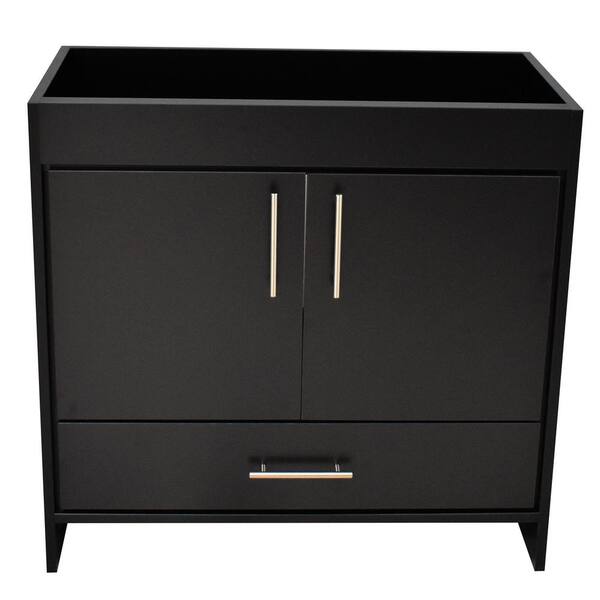 VOLPA USA AMERICAN CRAFTED VANITIES Rio 36 in. W x 19 in. D 34 in. H Bath Vanity Cabinet without Top in Black